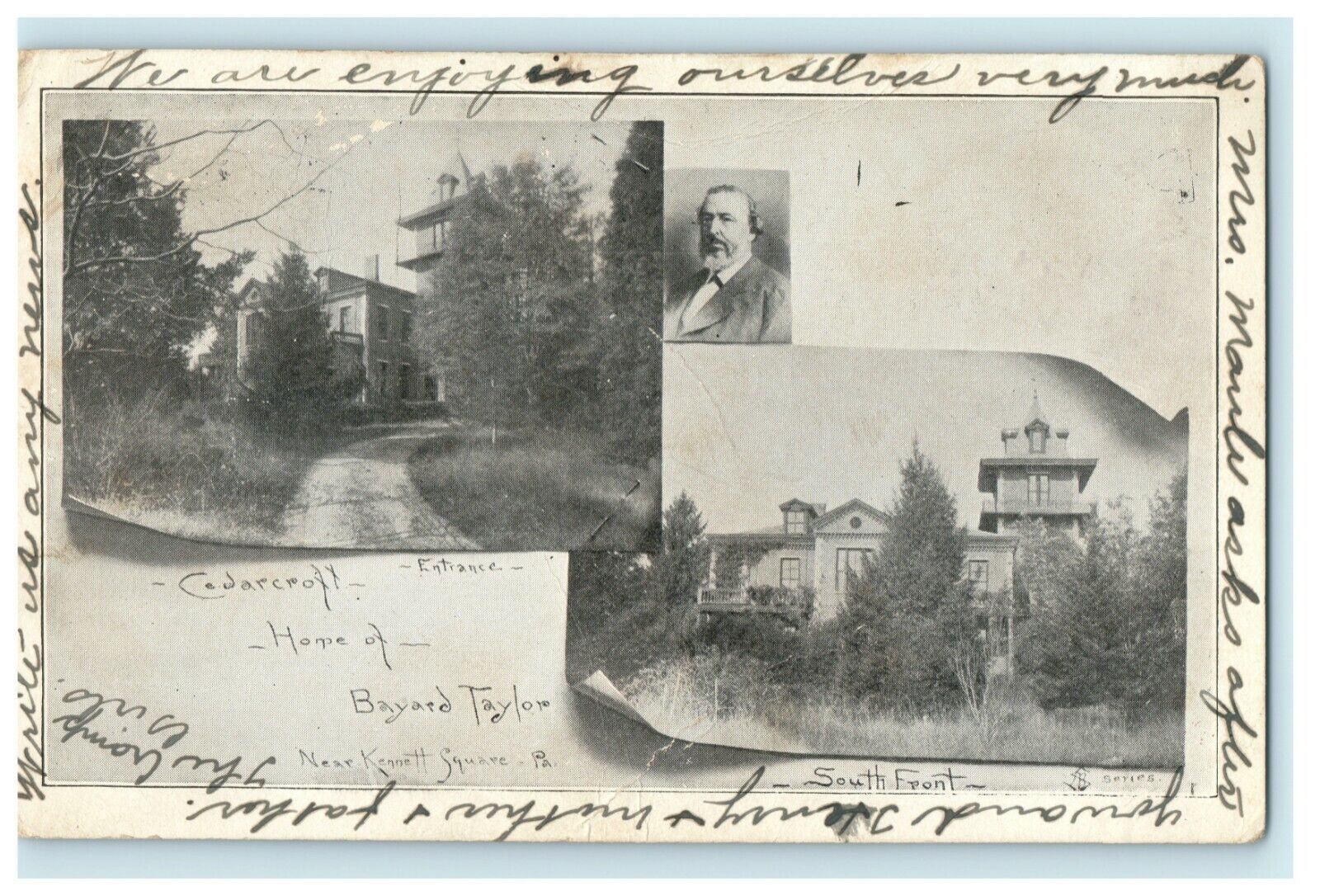 1905 Cedarcroft Bayard Taylor Kennett Square Pennsylvania PA House Postcard