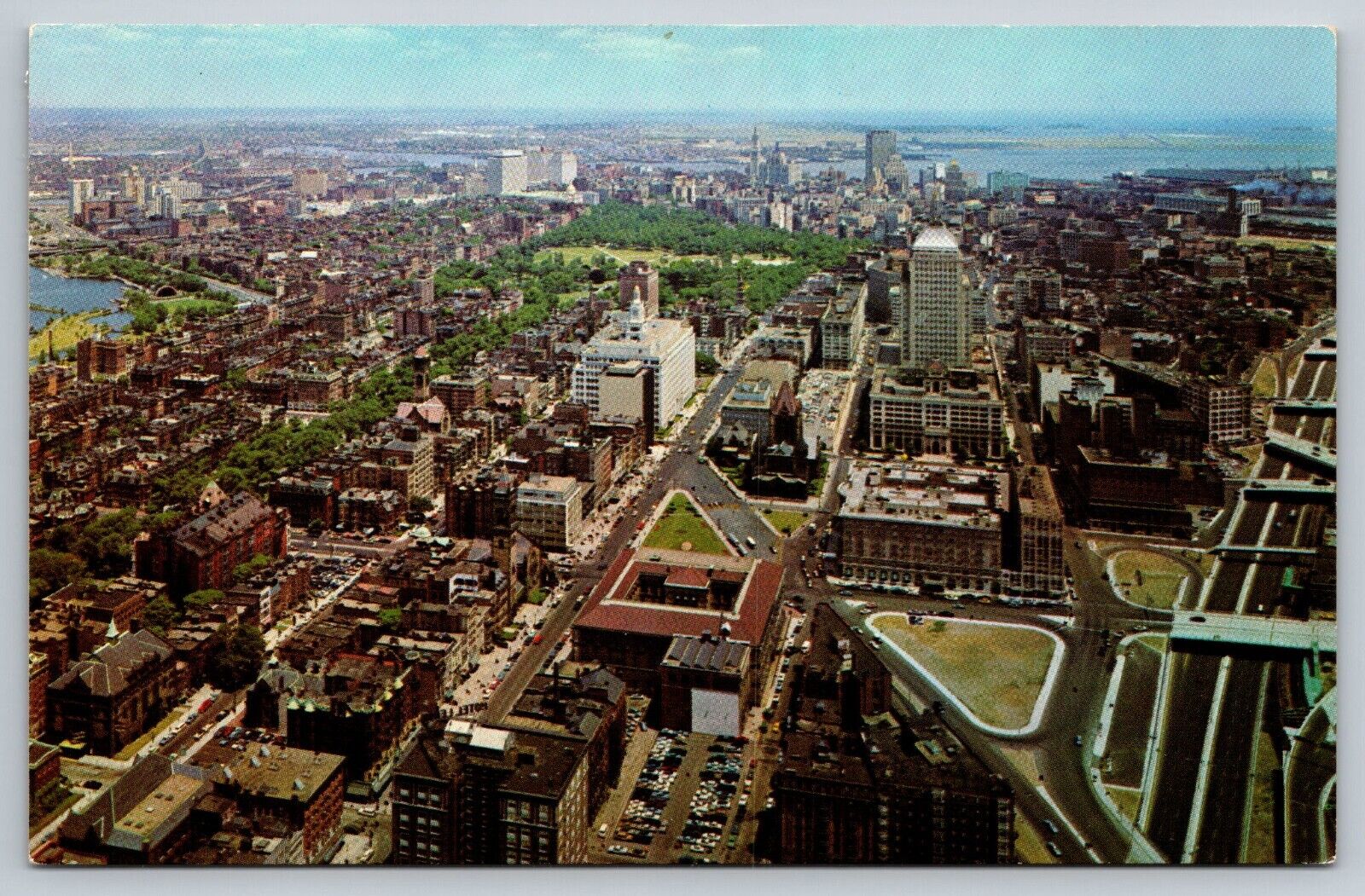Boston Massachusetts from New Prudential Tower Aerial View Postcard