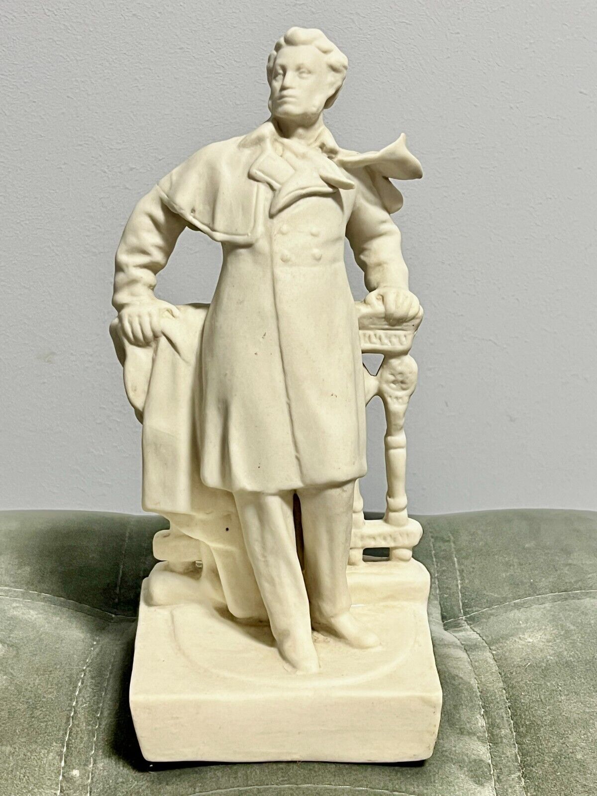 Vintage Soviet ALEXANDER PUSHKIN Poet Porcelain Figurine Statue Sculpture USSR