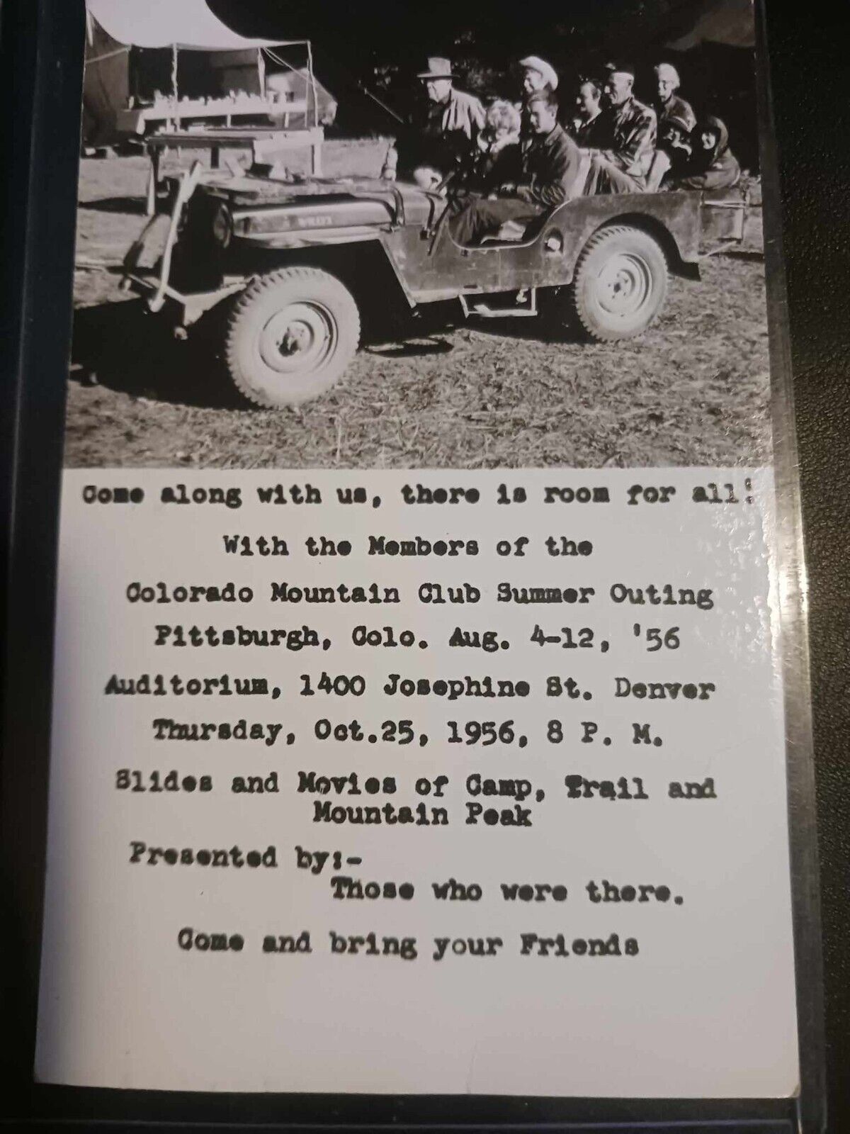 RPPC Colorado Mountain Club Summer Outing 1956 Posted