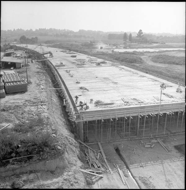 Extension of Geneva Cointrin airport 500m car tunnel 1959 Old Photo