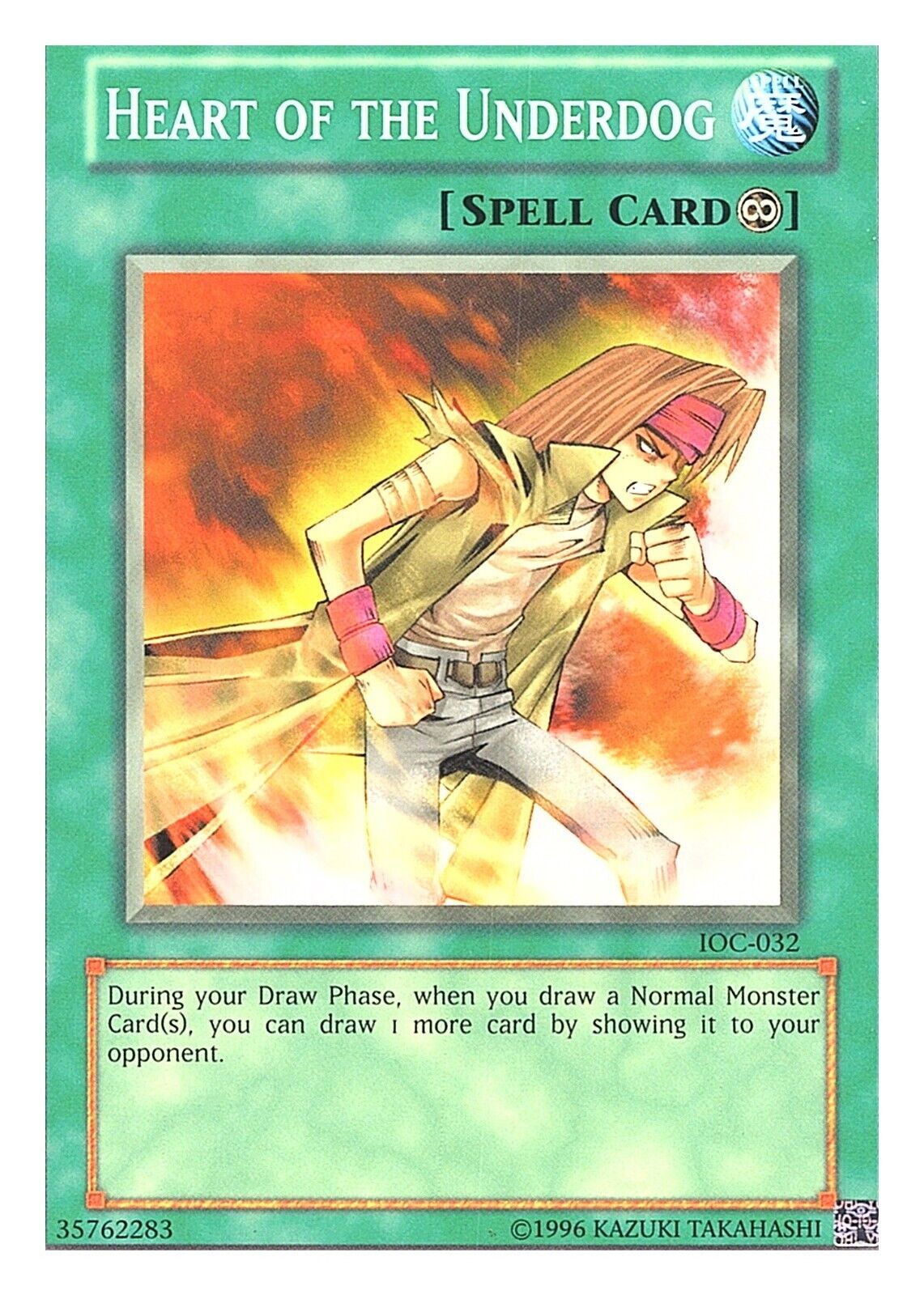 A384 YUGIOH SPELL CARD HEART OF THE UNDERDOG IOC-032