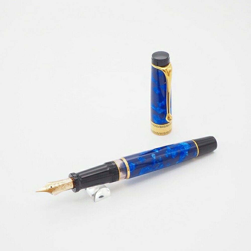 Aurora Optima Blue Fountain Pen EF/14K Used