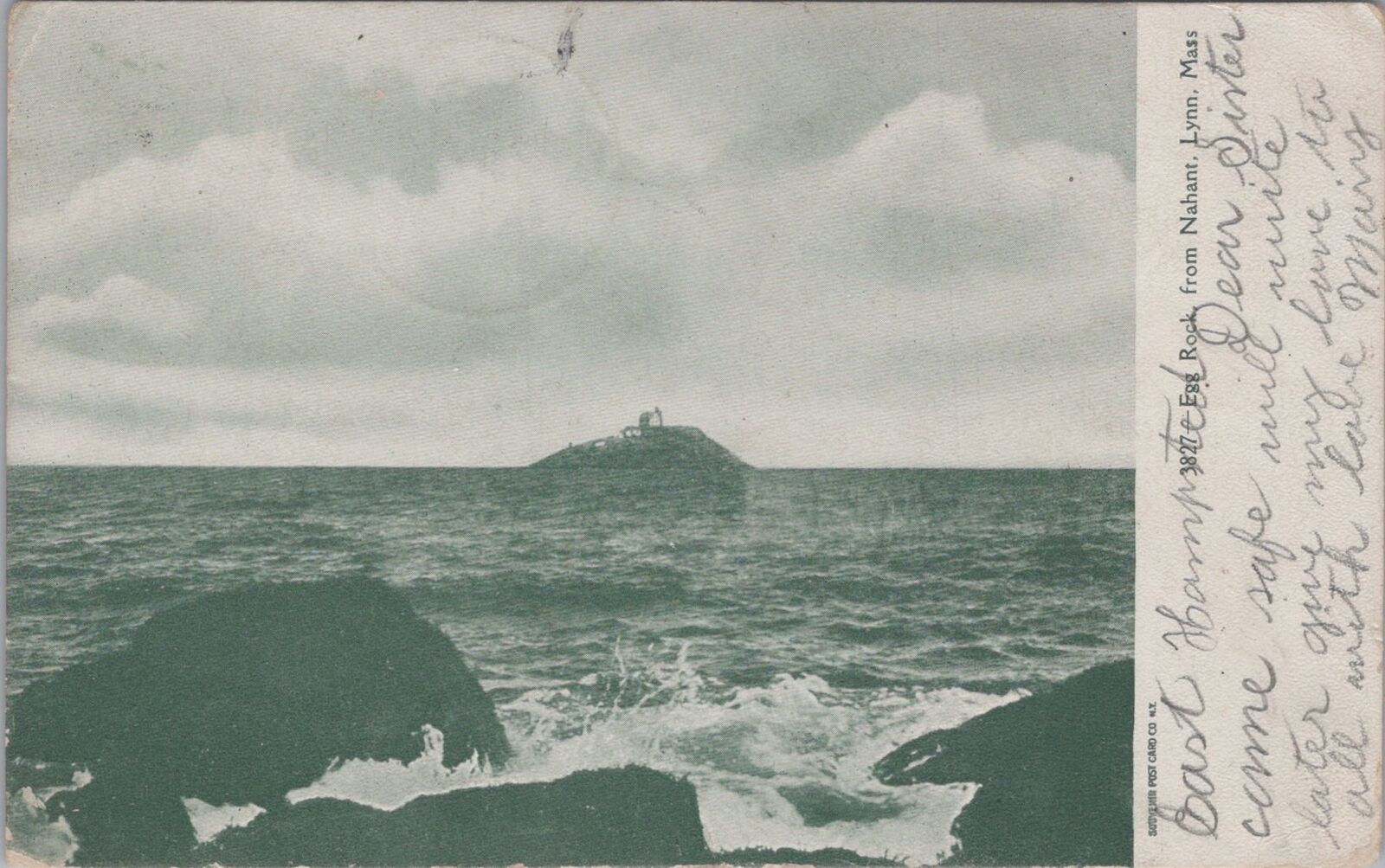 Egg Rock from Nahant Lynn Massachusetts 1911 Postcard