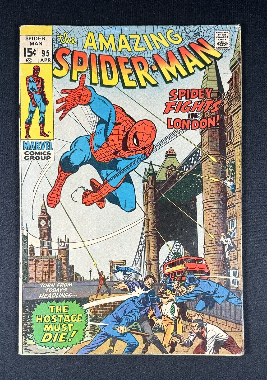 Amazing Spider-Man #95 (1971) VF +/- Spidey in London  Stan Lee  Romita