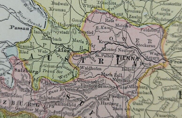 Vintage 1887 AUSTRIA Map 13\