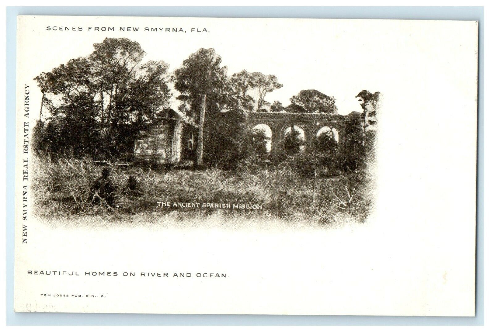 1905 Beautiful Homes on River and Ocean, Smyrna Florida FL Antique Postcard