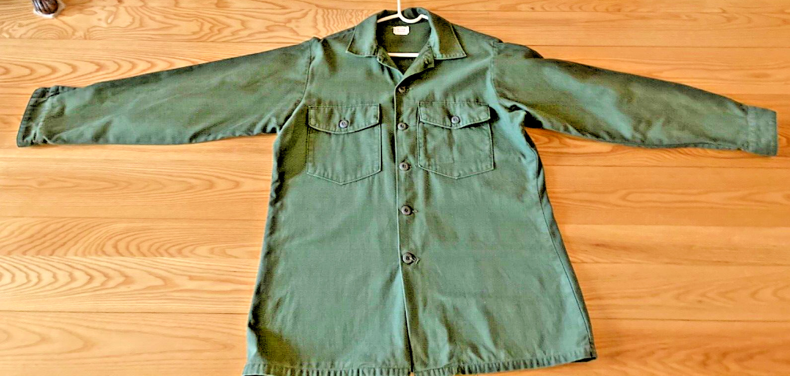 Vintage 70s USAF Military Button Up Shirt XL Men SATEEN  Green Utility OG 107
