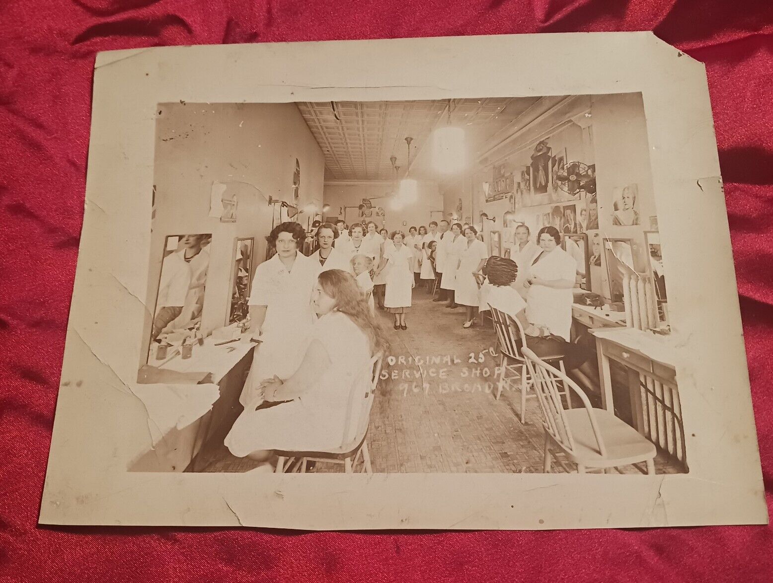 large 8 X 10 vintage photo beauty Hair salon Saloon Parlour Parlor