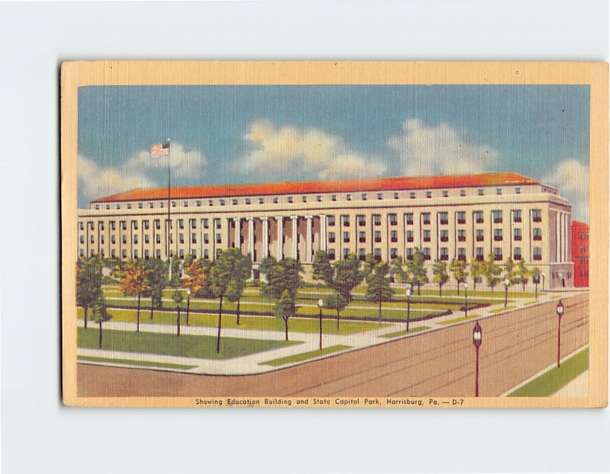 Postcard Education Building and State Capitol Park Harrisburg Pennsylvania USA