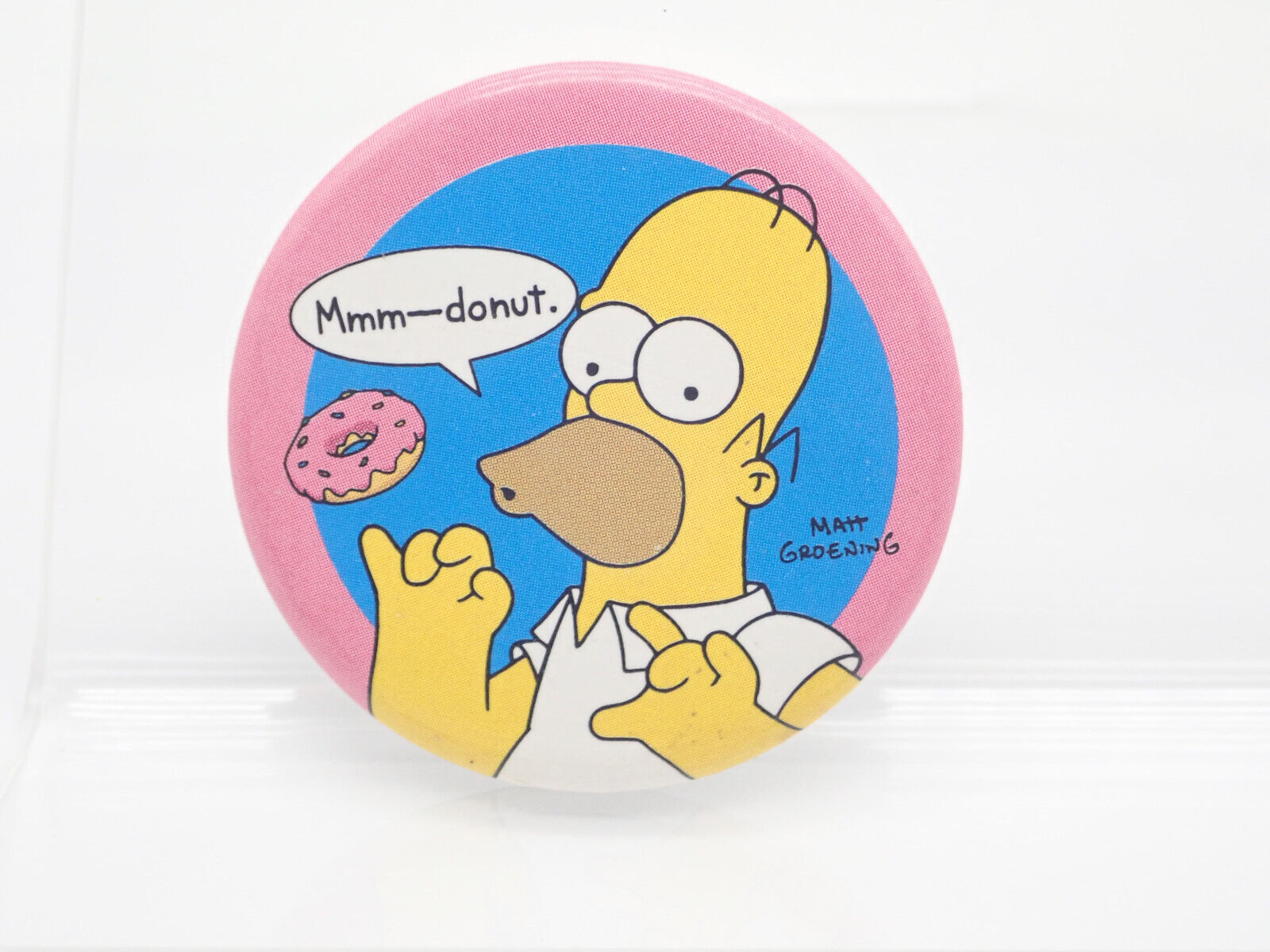 Homer Simpson Mmm Doughnut The Simpsons Vintage Button