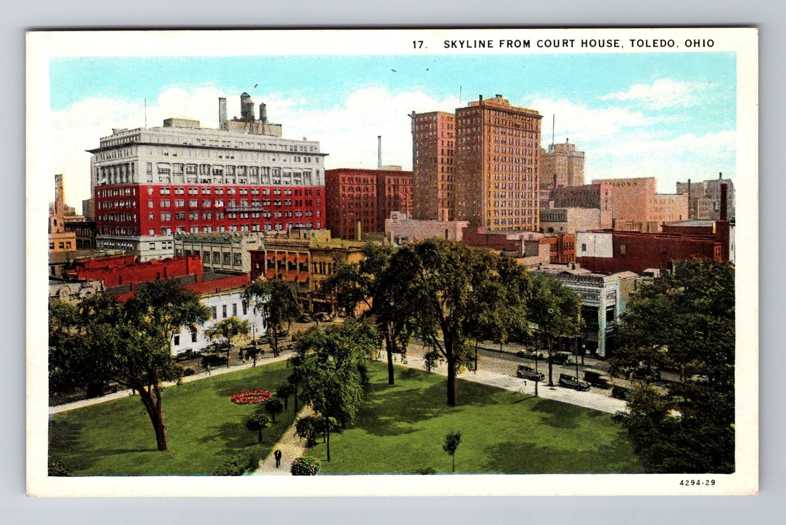 Toledo OH-Ohio, Toledo Skyline, Antique Vintage Souvenir Postcard