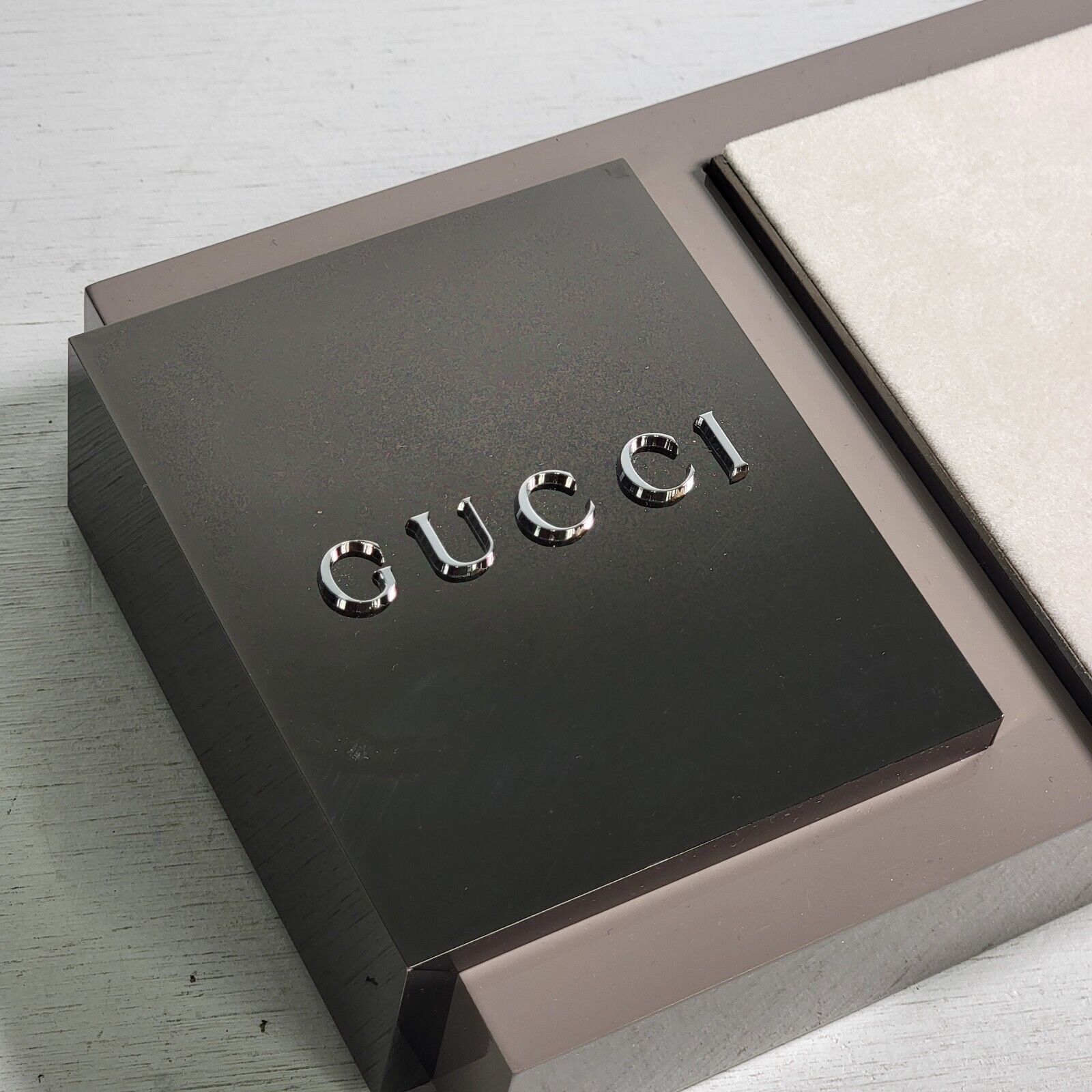 GUCCI Acrylic Felt Countertop Platform Display Shelf Watch Jewelry Store Dealer