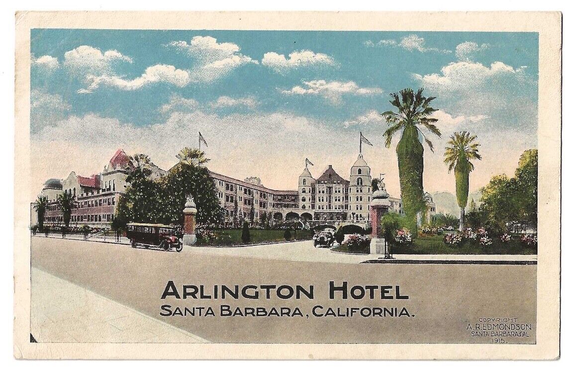 Santa Barbara California c1920 Arlington Hotel, destroyed in 1925 earthquake