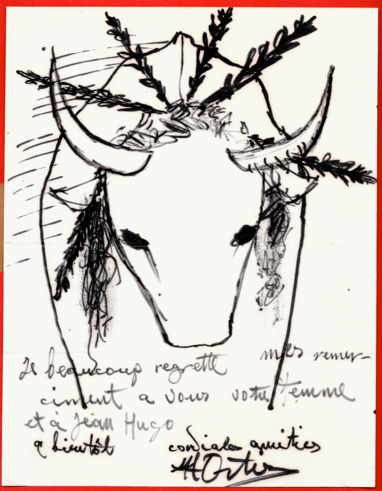 DM6-DRAWING-L.A.S-MANUEL ANGELES ORTHIZ-SPANISH PAINTER-[JEAN HUGO-PICASSO]-1953