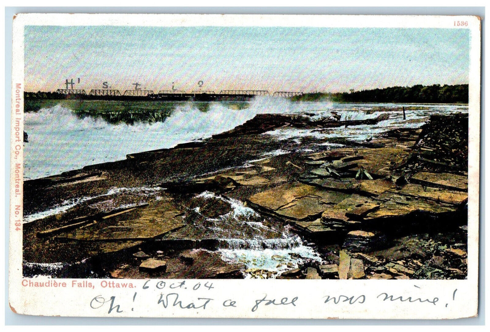 c1920\'s Chaudiere Falls Ottawa Ontario Canada Montreal Import Co. Postcard