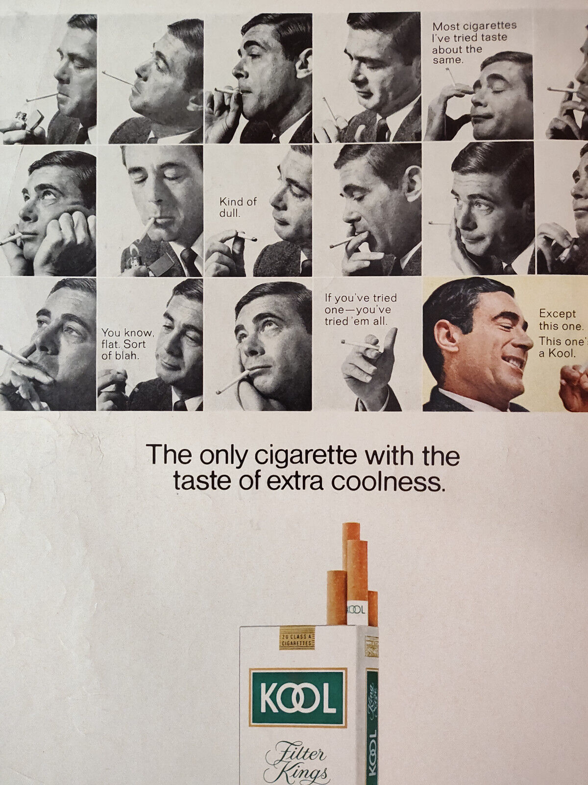1968 Esquire Original Art Ad Advertisement KOOL Cigarettes Front COVER