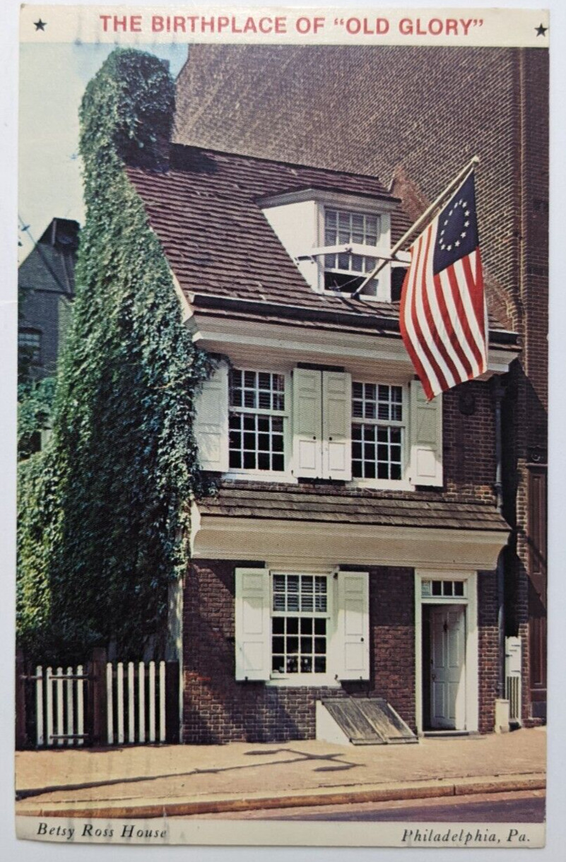 Betsy Ross House Philadelphia Pennsylvania PA Vintage Postcard Postmarked 1984