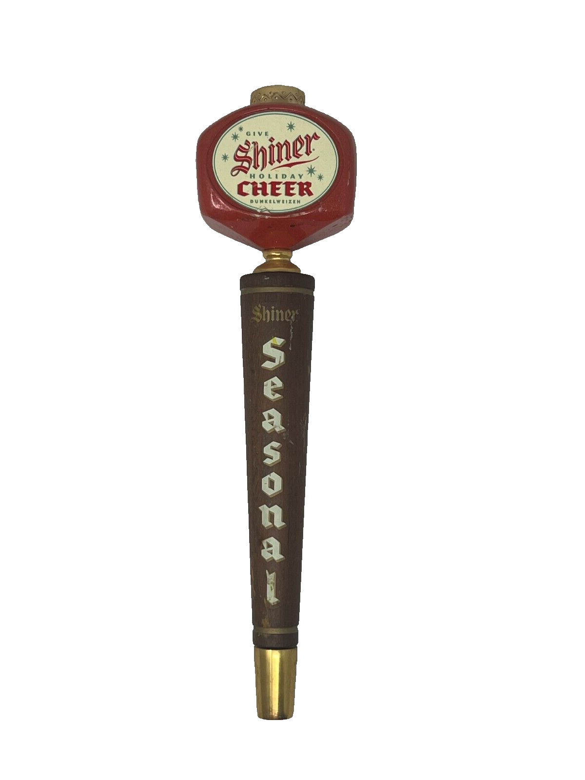 Shiner Seasonal Holiday Cheer 2 Sided Draft Beer Tap Handle Tapper Mancave Bar