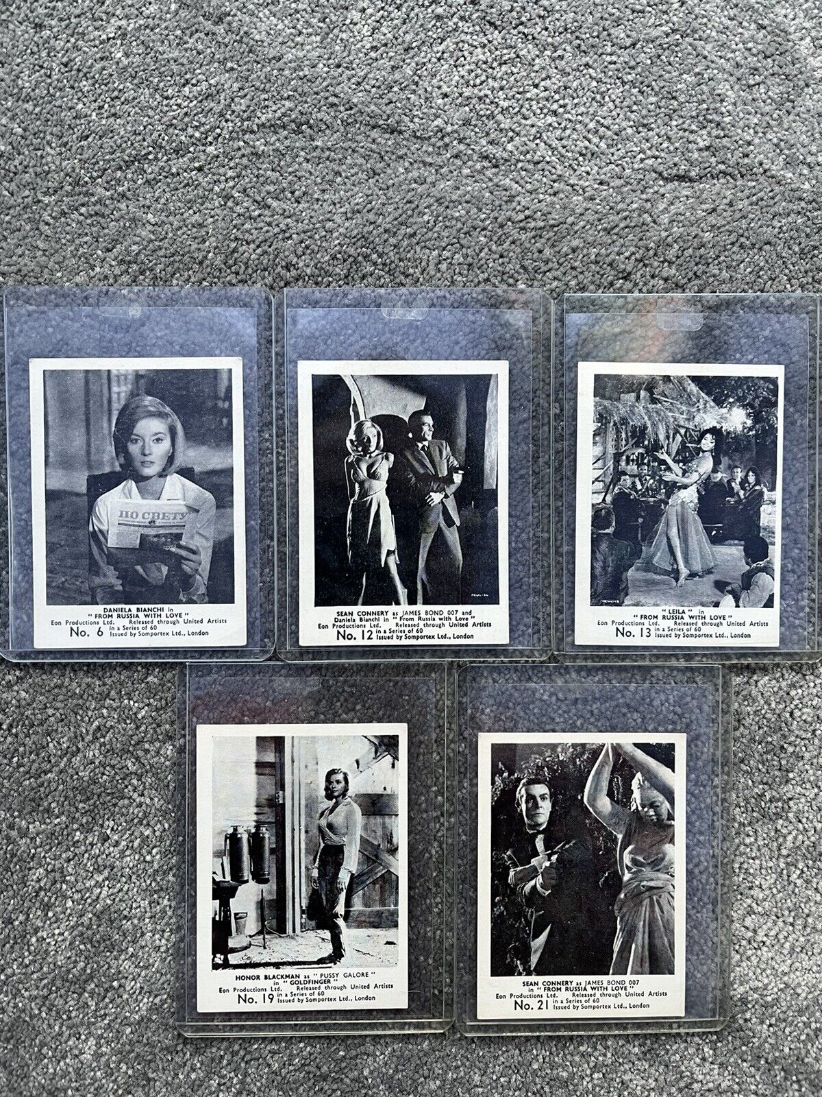 James Bond Somportex London Trading Cards From Russia With Love Goldfinger S/5