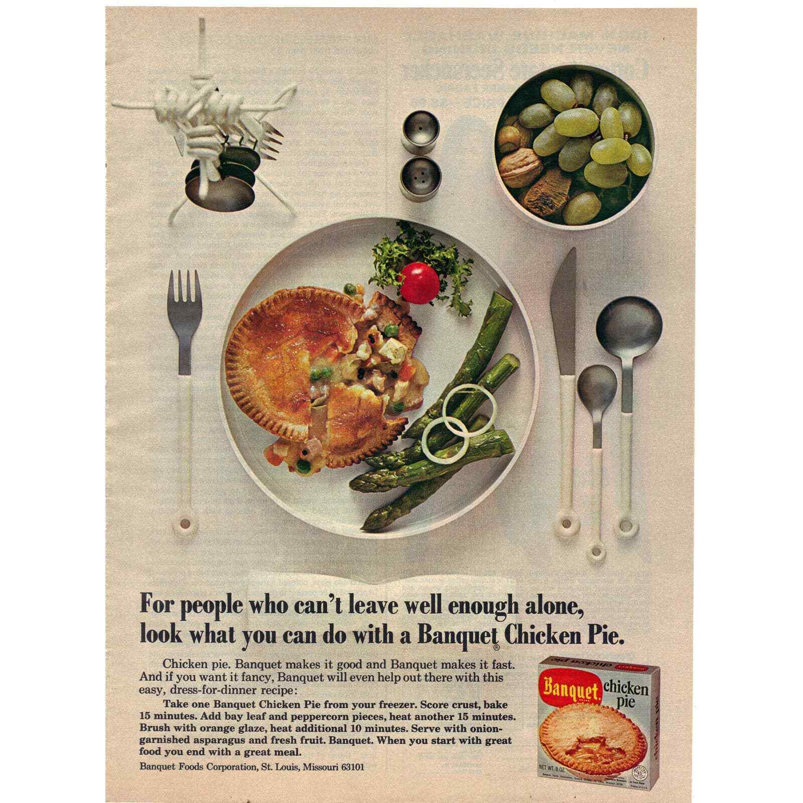 Vintage 1973 Banquet Chicken Pot Pie Print Ad