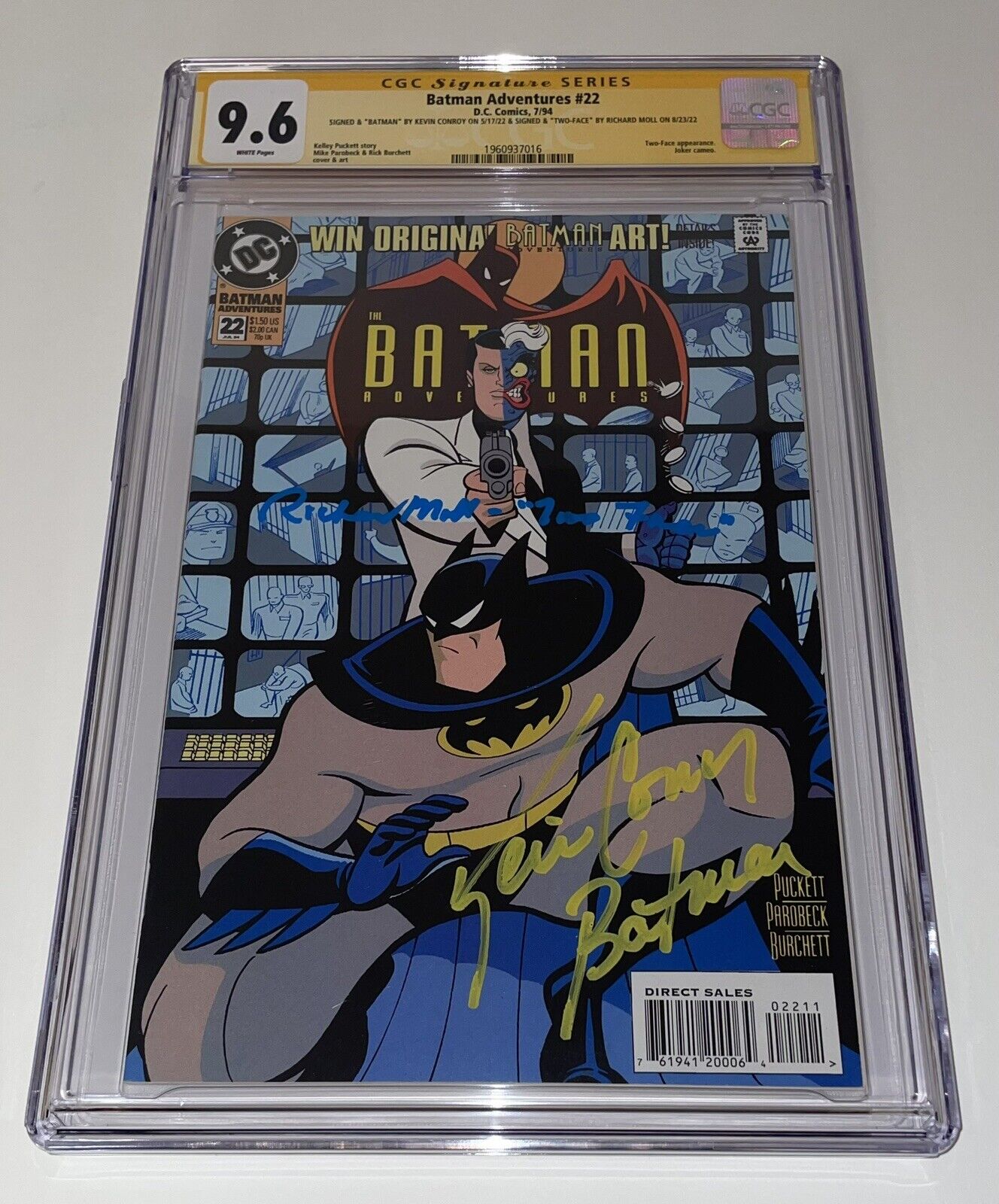 Kevin Conroy & Richard Moll CGC SS 9.6 Signed Batman Adventures #22 Comic NM+