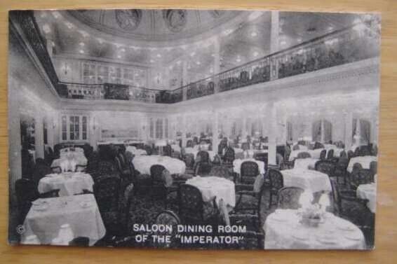 IMPERATOR (Cunard) VERY RARE CARD -Interior photo of the \
