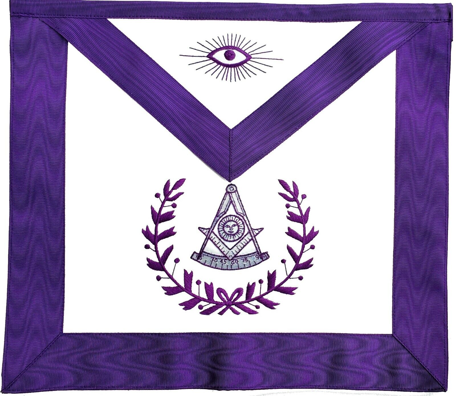 MASONIC PAST MASTER Synthetic  LEATHER APRON EMBROIDERED Purple