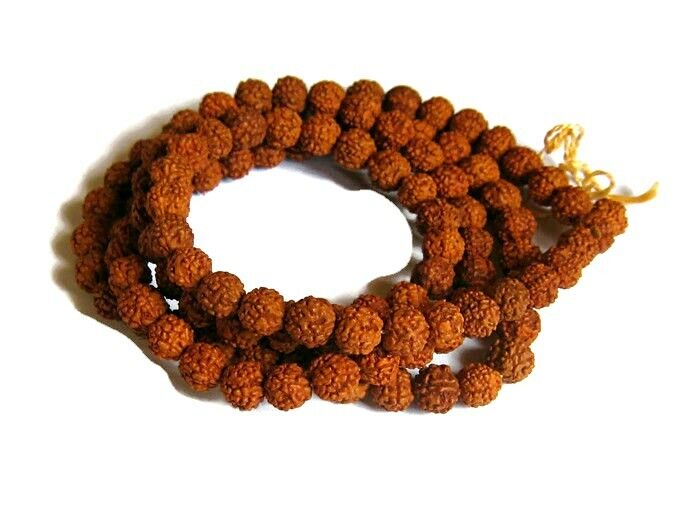 Rudraksha Mala 108+1 Beads Rosary Mala 7 mm Size Necklace 100 Pieces