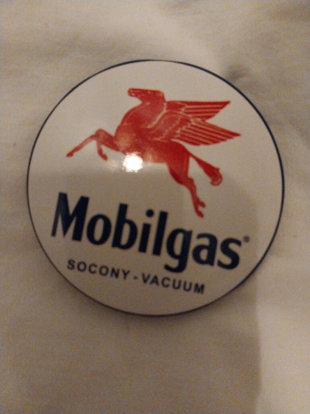 New Mobilgas Pegasus Fridge Magnet Vintage Style 3 Inch Socony Vacuum 