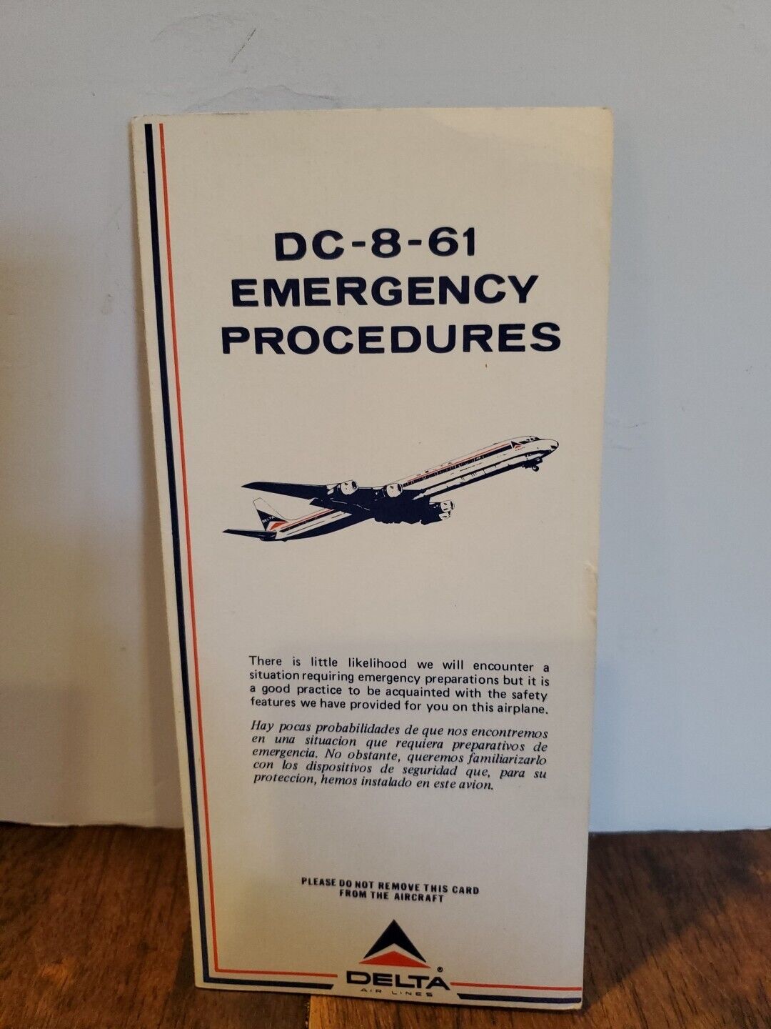 Vintage 1974 Delta Air Lines DC-8-61 Emergency Procedures Guide Instructions