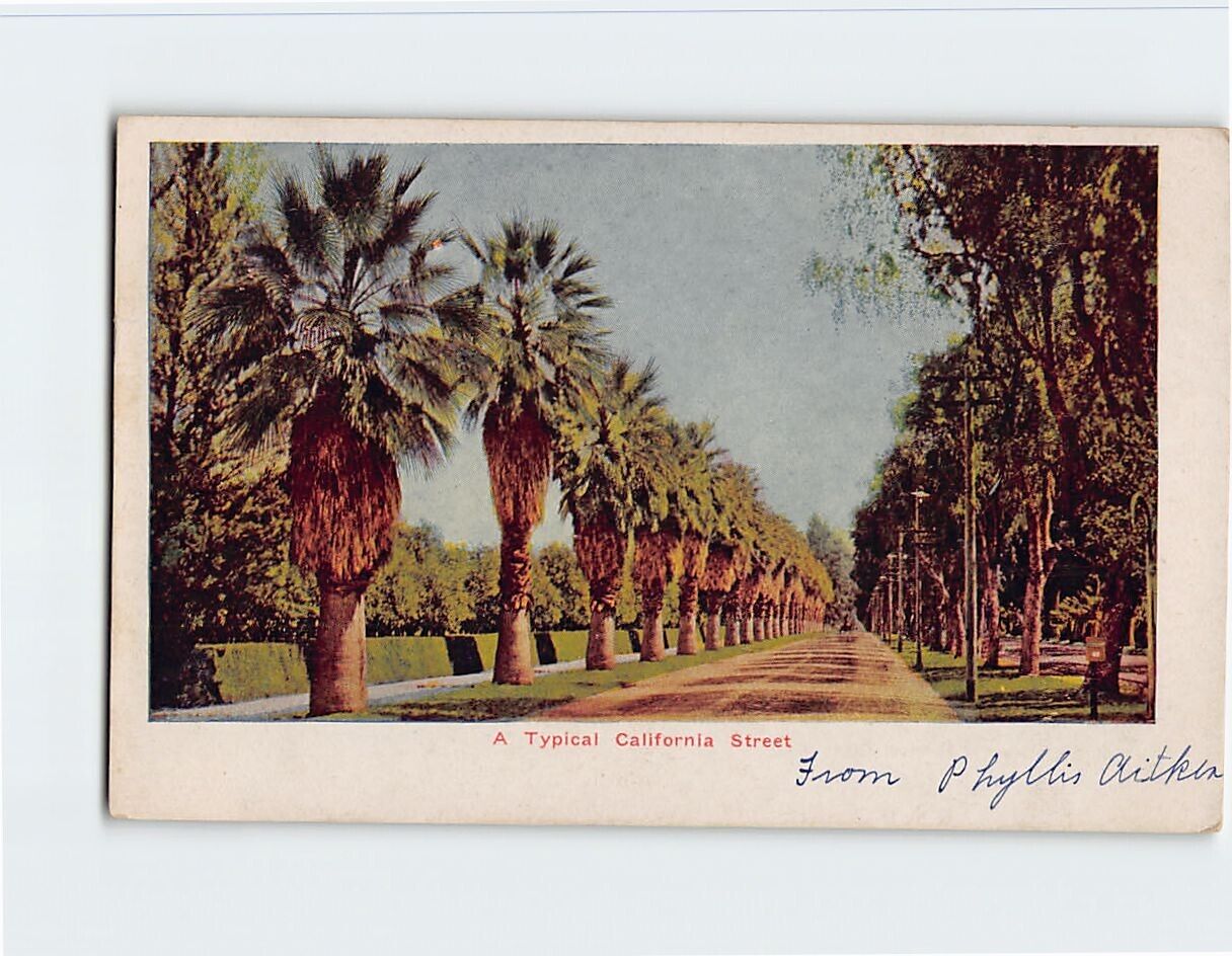Postcard A Typical California Street USA