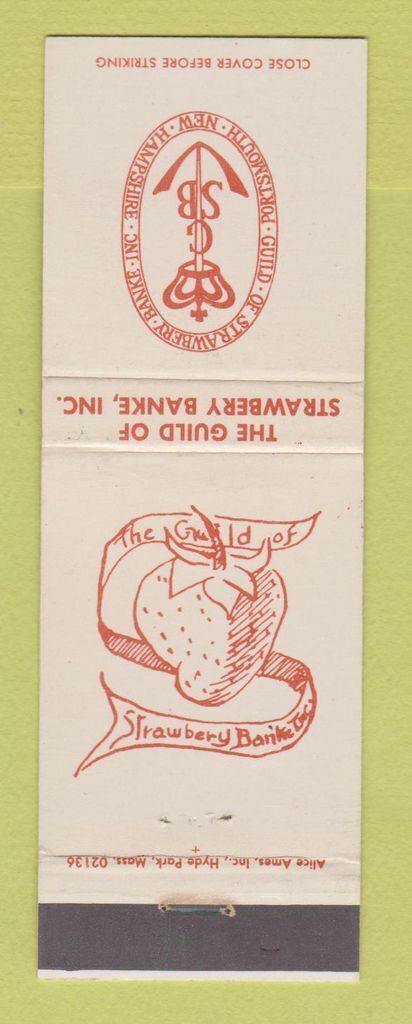 Matchbook Cover - Guild of Strawbery Banke Portsmouth NH strawberry