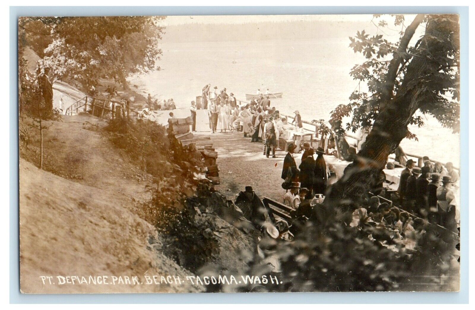c1910's P.T Defiance Park Beach Tacoma Washington WA RPPC Photo Postcard