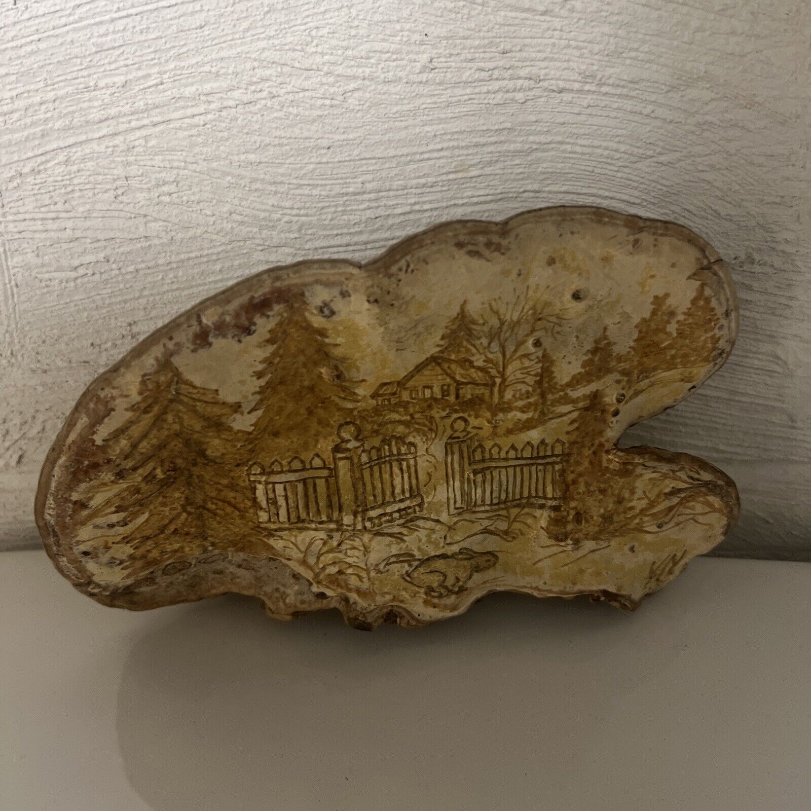 Rare Vintage Art One of a Kind Mushroom Carved Real