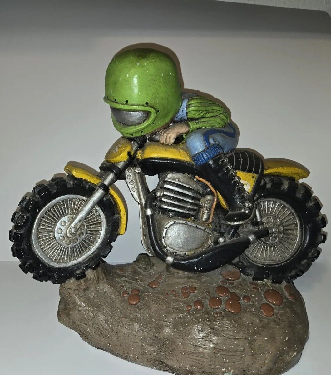 Extremely Rare Apsit Bros California 1975 Motorcycle Dirtbike Racing Sculpture 