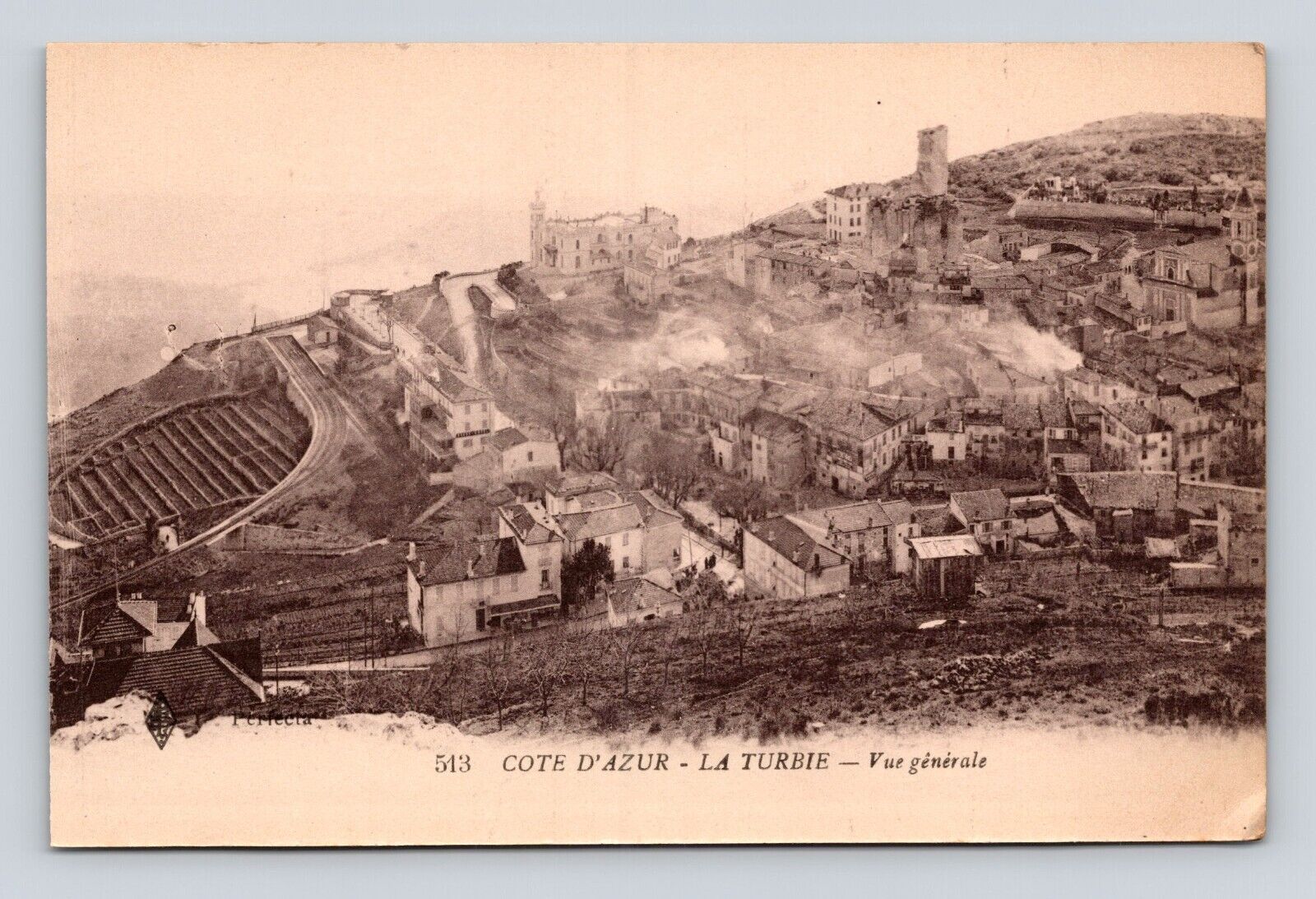 Antique Postcard COTE DE AZUR TURBIE GENERAL VIEW 1908-1918