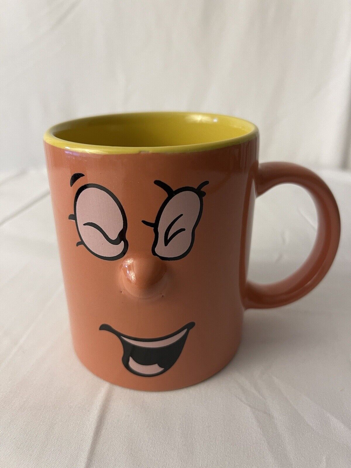 Vintage Pink And Yellow Inside Face Mug Facial Expressions Mug