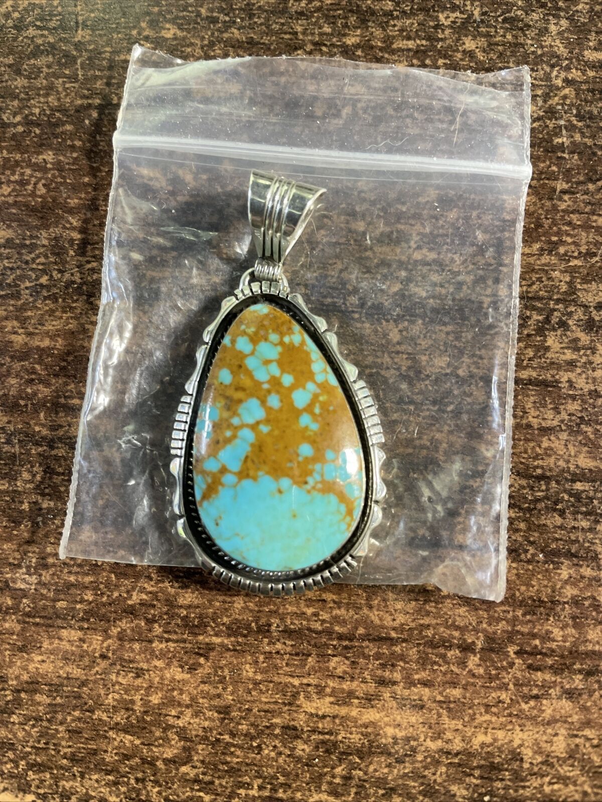 Navajo .stamped 925 Sterling Silver and Turquoise Pendant