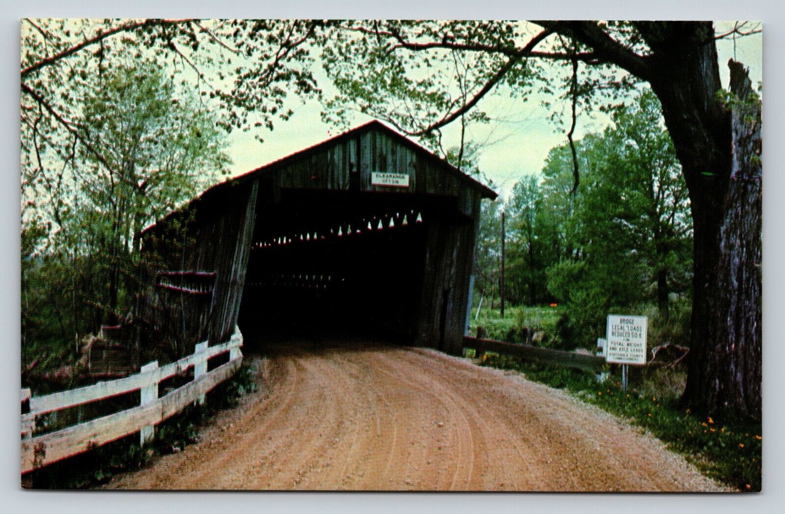 Town Lattice Covered Bridge Ashtabula County Ohio OH VINTAGE Postcard