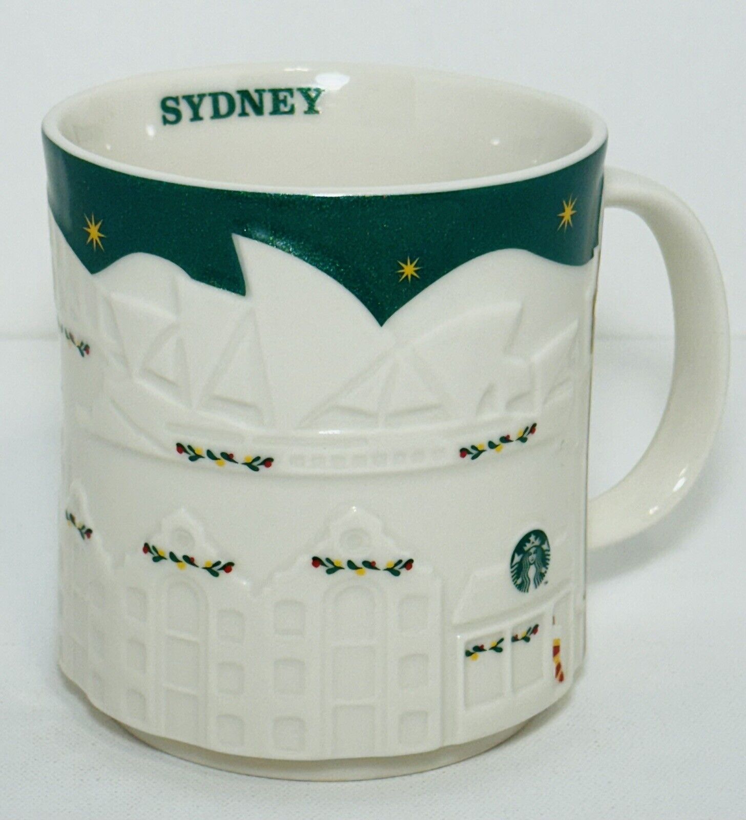 Starbucks 2016 Sydney Australia Holiday Coffee Mug Green 16oz NIB with all tags