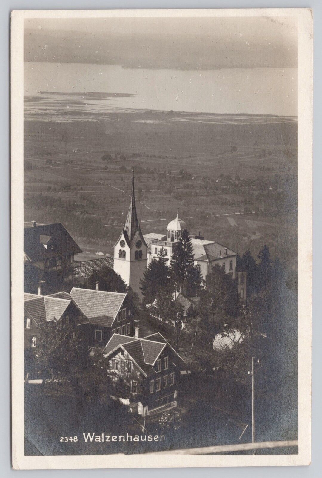 Walzenhausen Switzerland, Aerial View, Vintage RPPC Real Photo Postcard