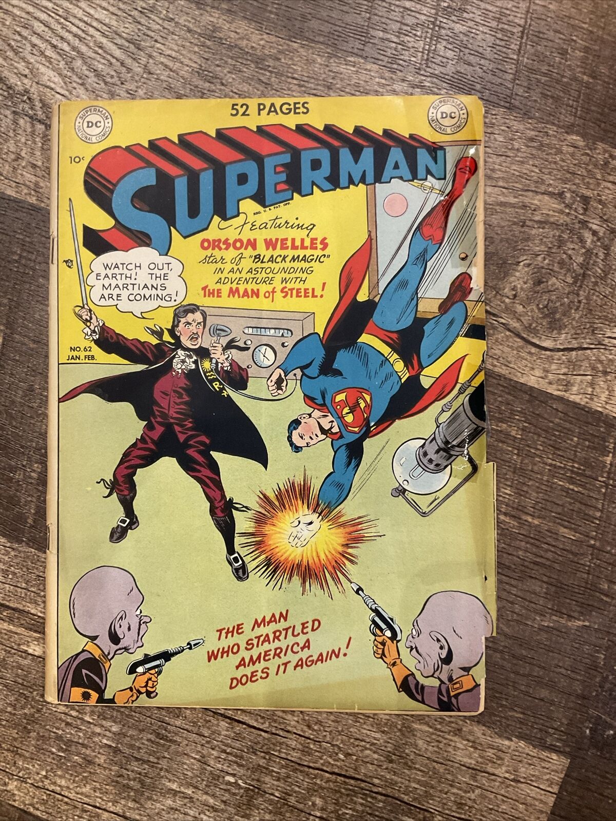 SUPERMAN #62 1950 DC COMIC-ORSON WELLS CVR & STORY HTF