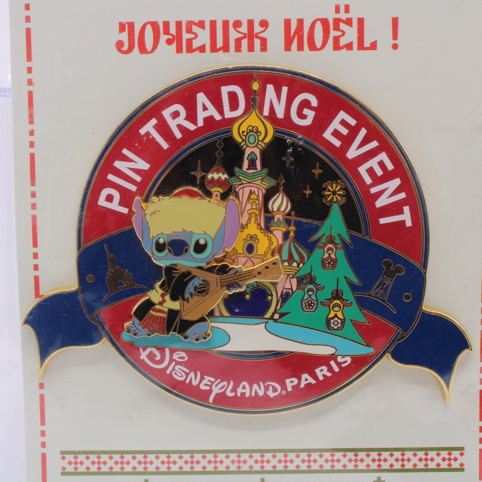 Disney Paris DLRP DLP Trading Event LE Pin Jumbo Stitch Joyeux Noel Christmas