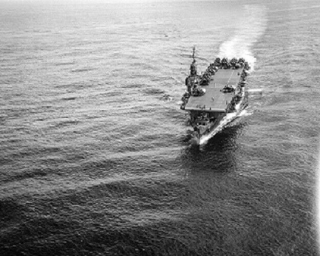 The Aircraft Carrier USS Cowpens at sea, July 1945 8x10 WWII Photo 405a