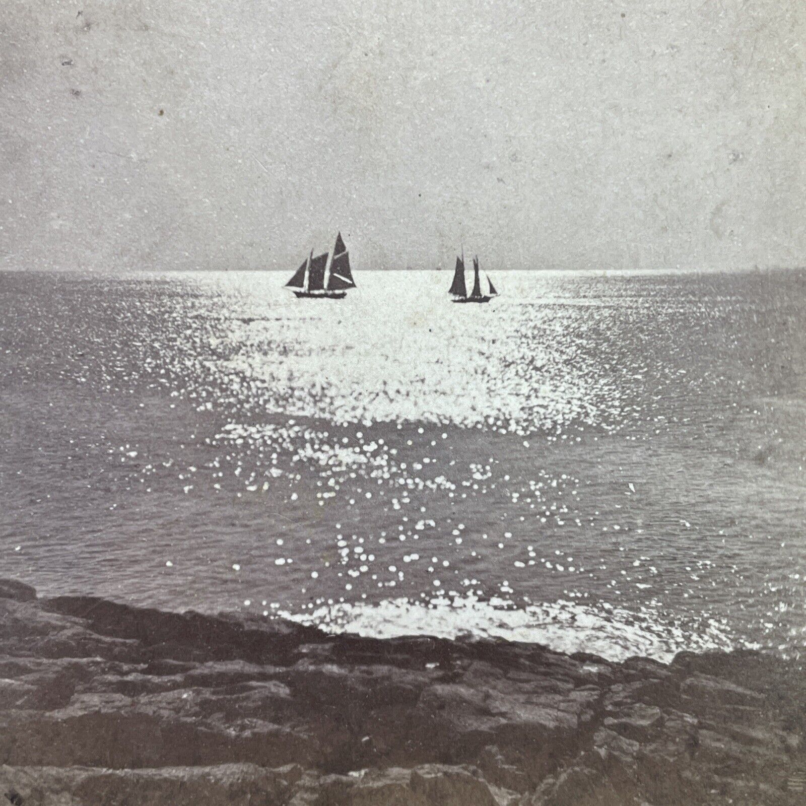 Antique 1870s Cape Ann Massachusetts Stereoview Photo Card V1721