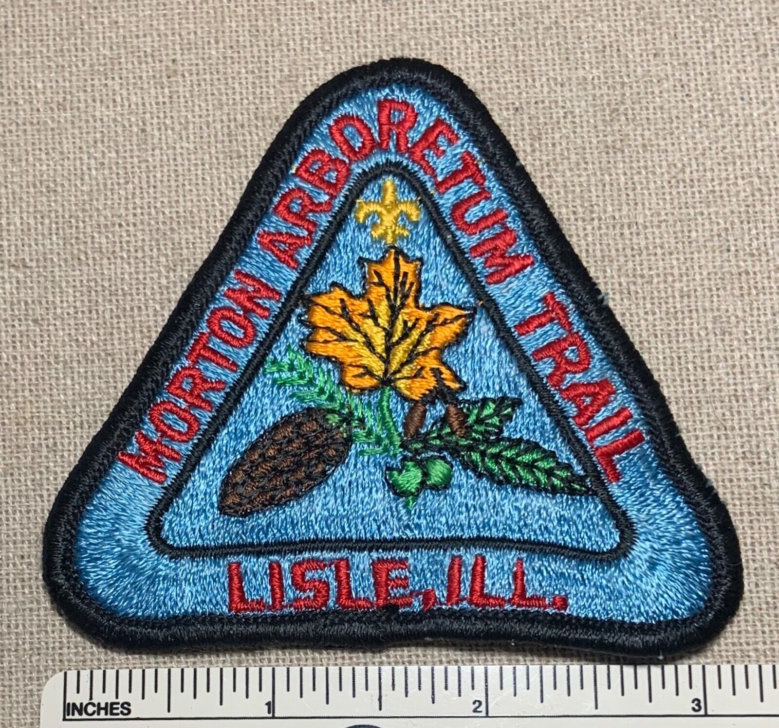 Vintage 1960s MORTON ARBORETUM TRAIL Boy Scout PATCH Camp Hike Award Lisle IL