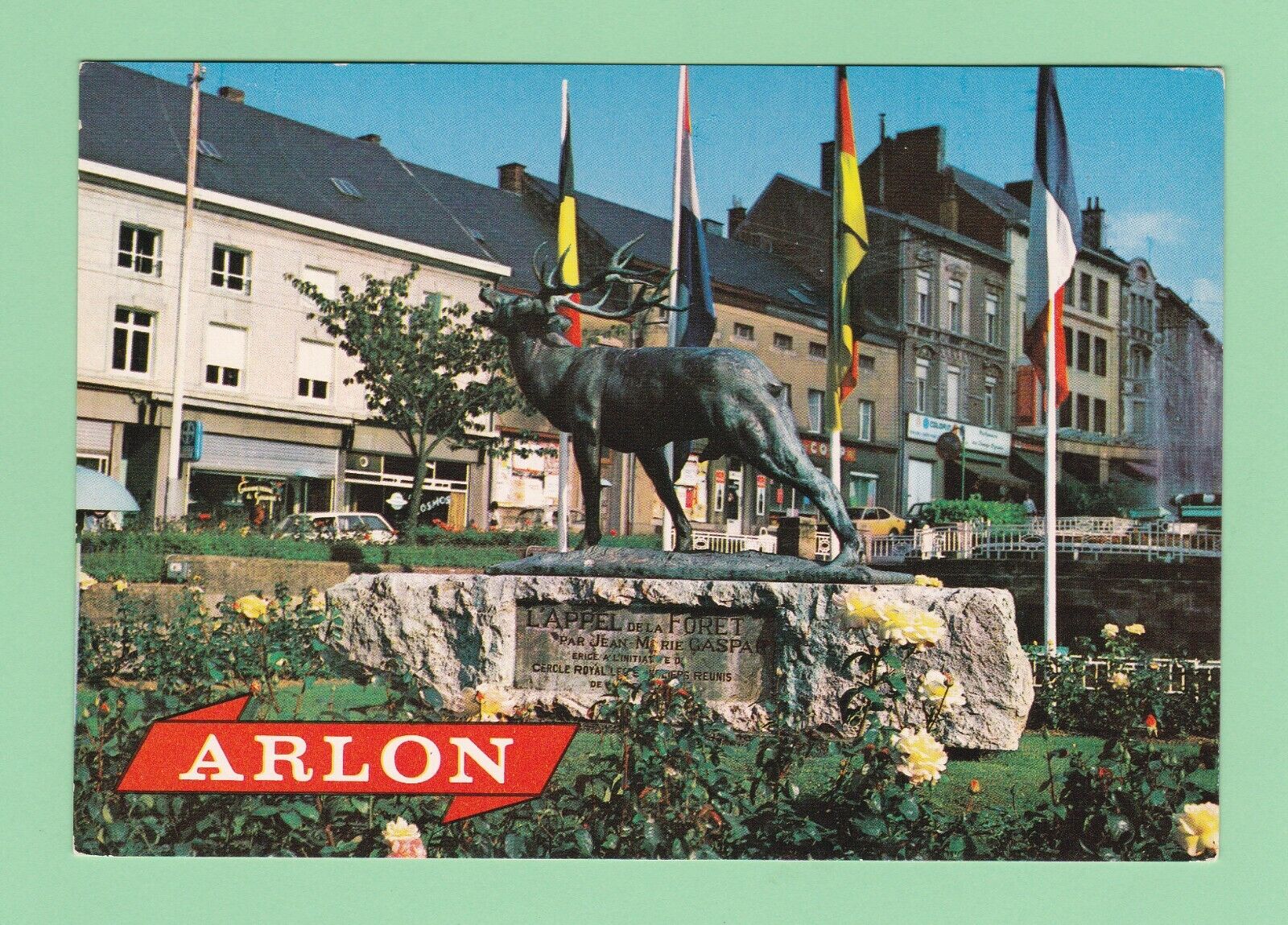 Vintage International Postcard Unused Belgium Arlon Square Reine Astrid
