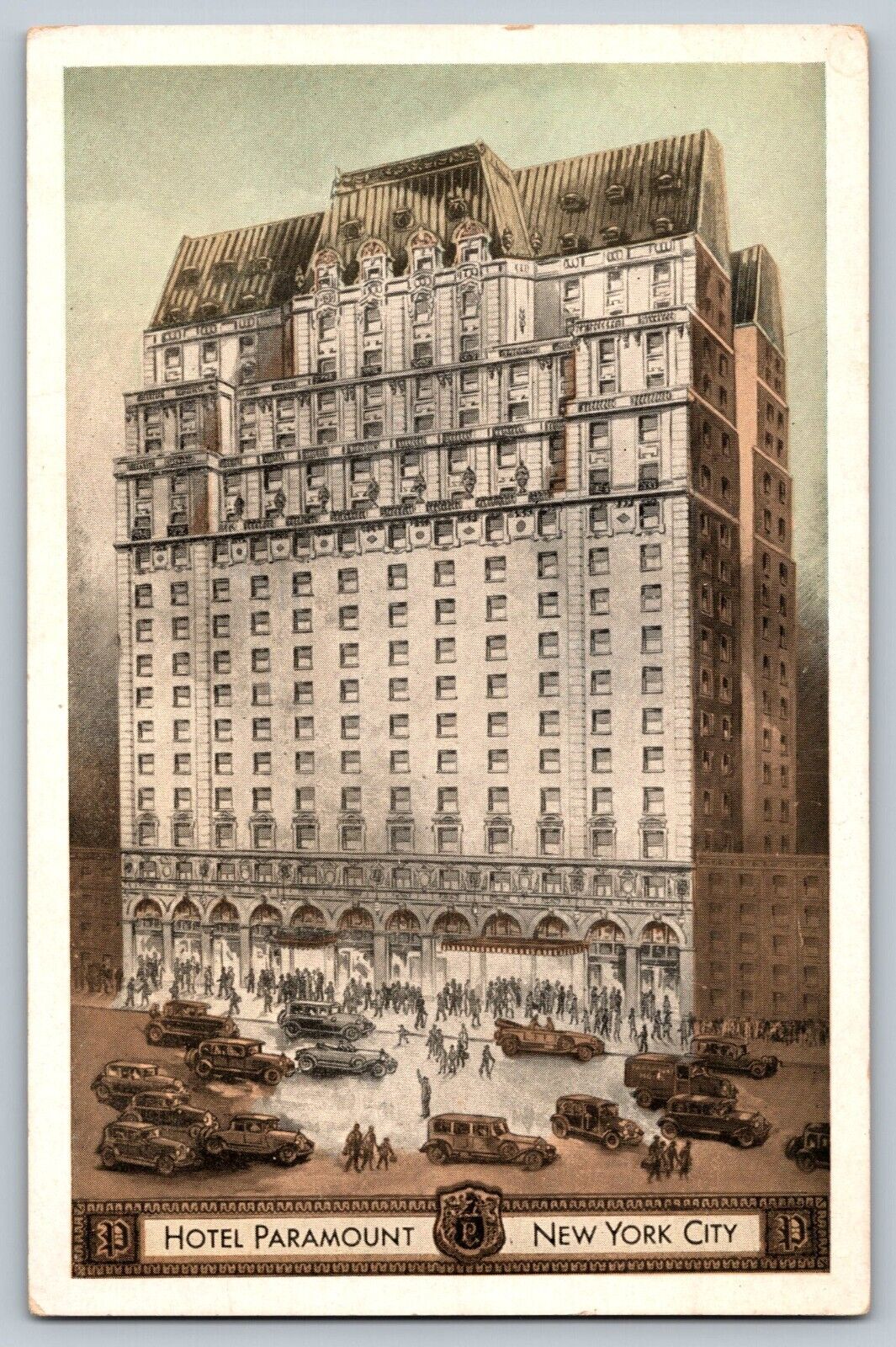Vintage Postcard Hotel Paramount New York City Scene  