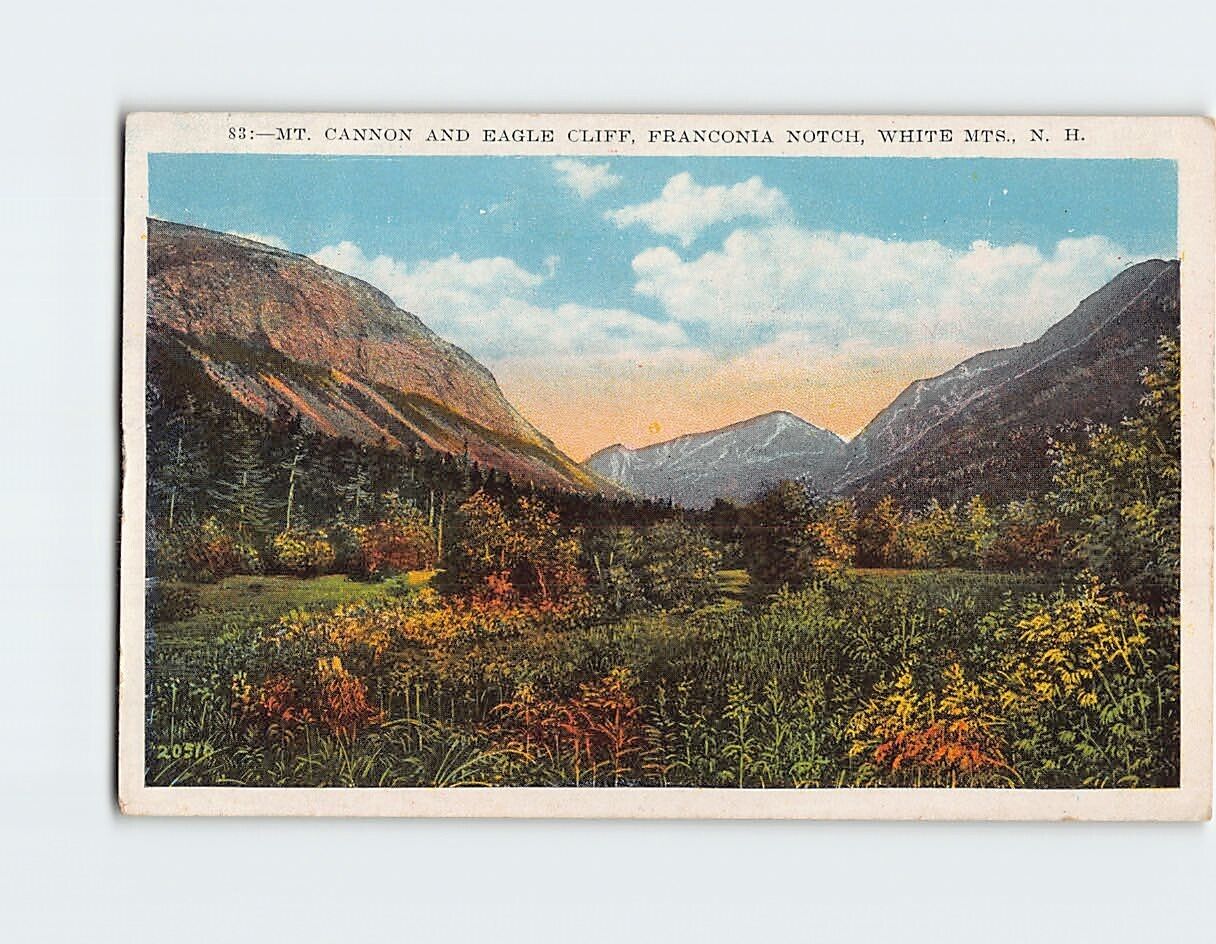 Postcard Mt. Cannon And Eagle Cliff Franconia Notch White Mts. New Hampshire USA